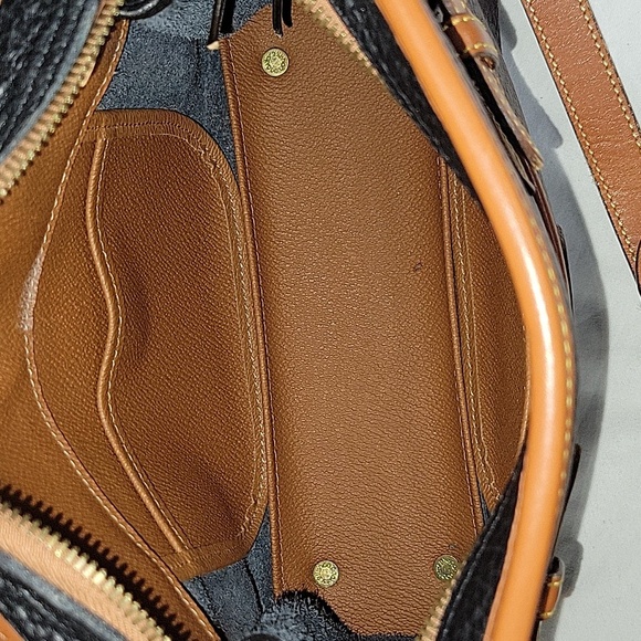 Vintage Dooney & Bourke Black and Brown Leather Crossbody Bag - Picture 11 of 13